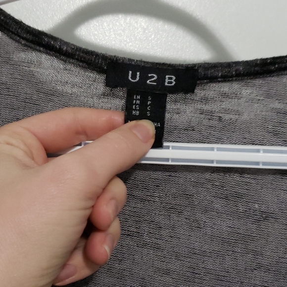 Heathered grey long sleeve shirt with side slits - Picture 2 of 3